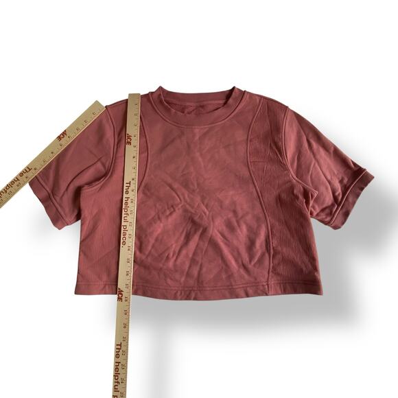 Lululemon Athletica Cotton French‎ Terry Swift Tee Womens Size 8 in Brier Rose - Picture 3 of 6